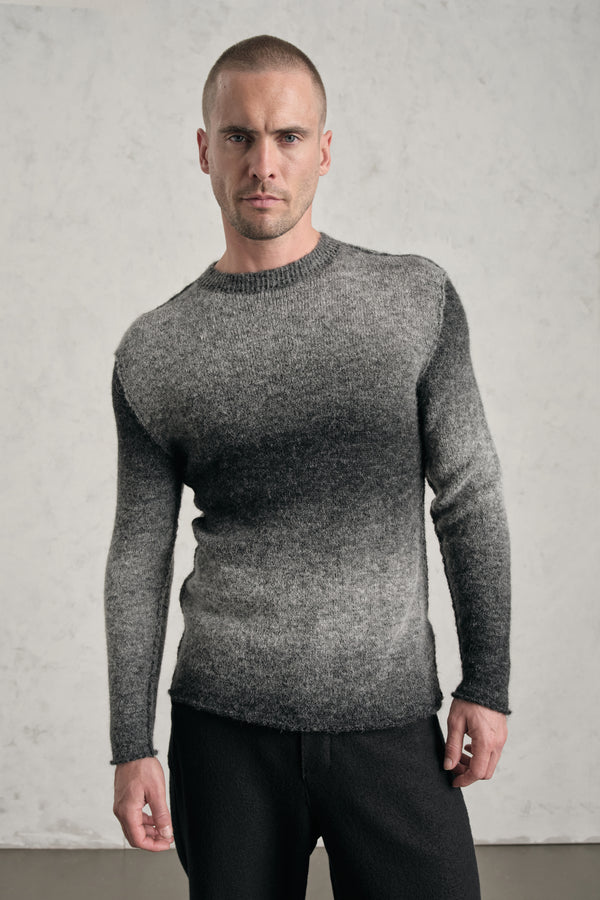 Rundhalspullover im Regular Fit aus plattiertem Glattstrick aus Woll-Alpaka-Mix mit Space-Dye-Garn | 1019.CFUTRE19540.U312