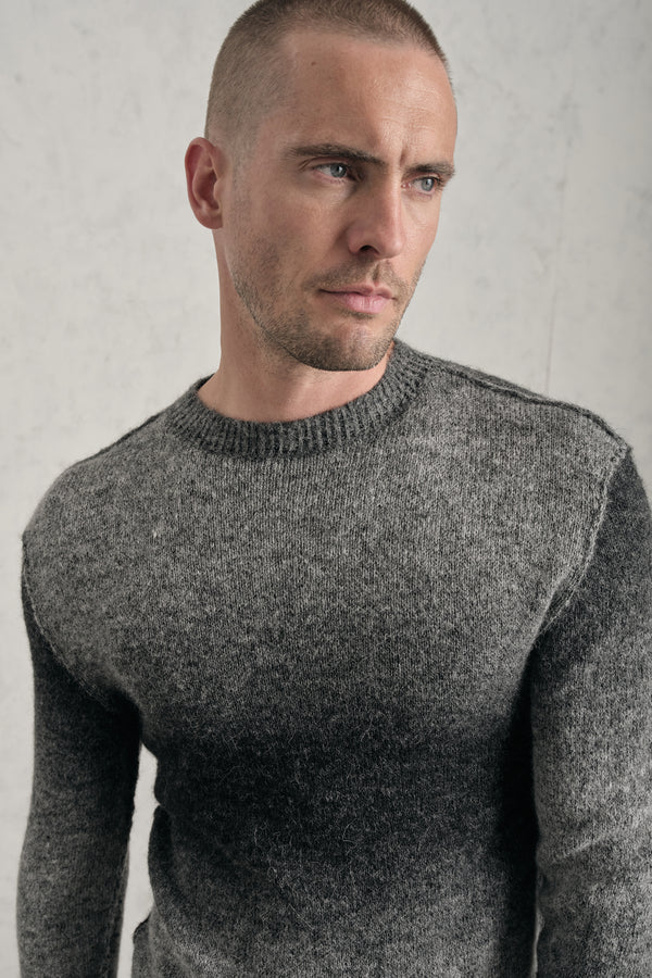 Rundhalspullover im Regular Fit aus plattiertem Glattstrick aus Woll-Alpaka-Mix mit Space-Dye-Garn | 1019.CFUTRE19540.U312