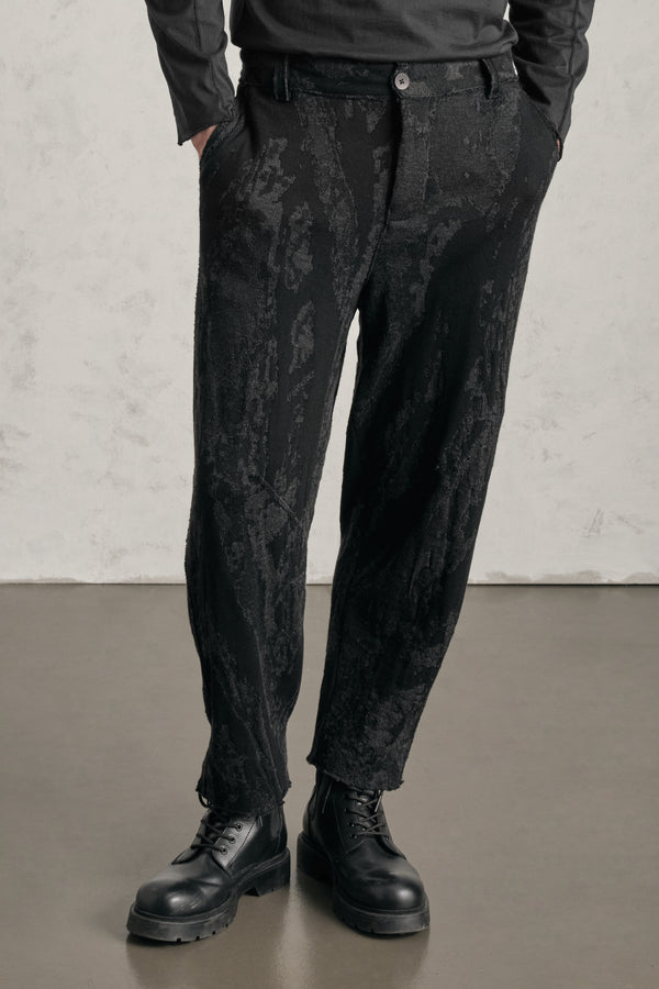 Loose-fit tobi trousers in jacquard knit wool and viscose | 1019.CFUTRE21560.U310