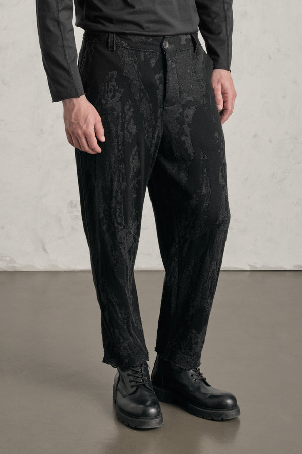 Loose-fit tobi trousers in jacquard knit wool and viscose | 1019.CFUTRE21560.U310
