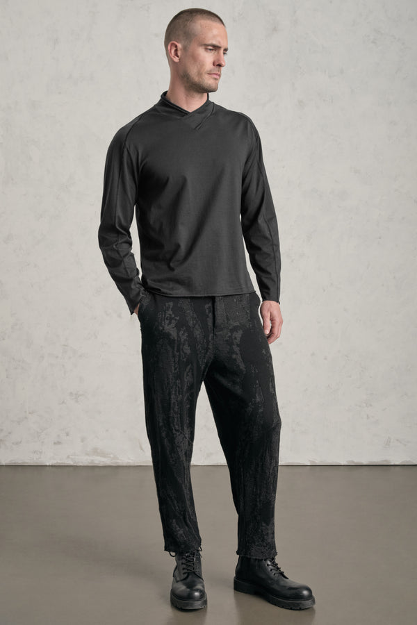Loose-fit tobi trousers in jacquard knit wool and viscose | 1019.CFUTRE21560.U310