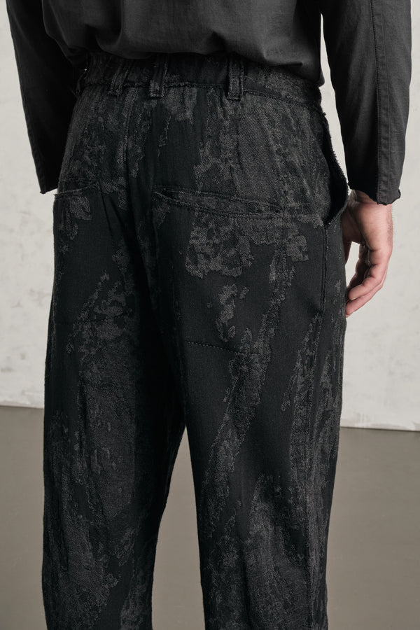 Loose-fit tobi trousers in jacquard knit wool and viscose | 1019.CFUTRE21560.U310