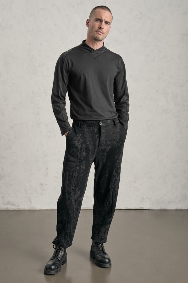 Loose-fit tobi trousers in jacquard knit wool and viscose | 1019.CFUTRE21560.U310