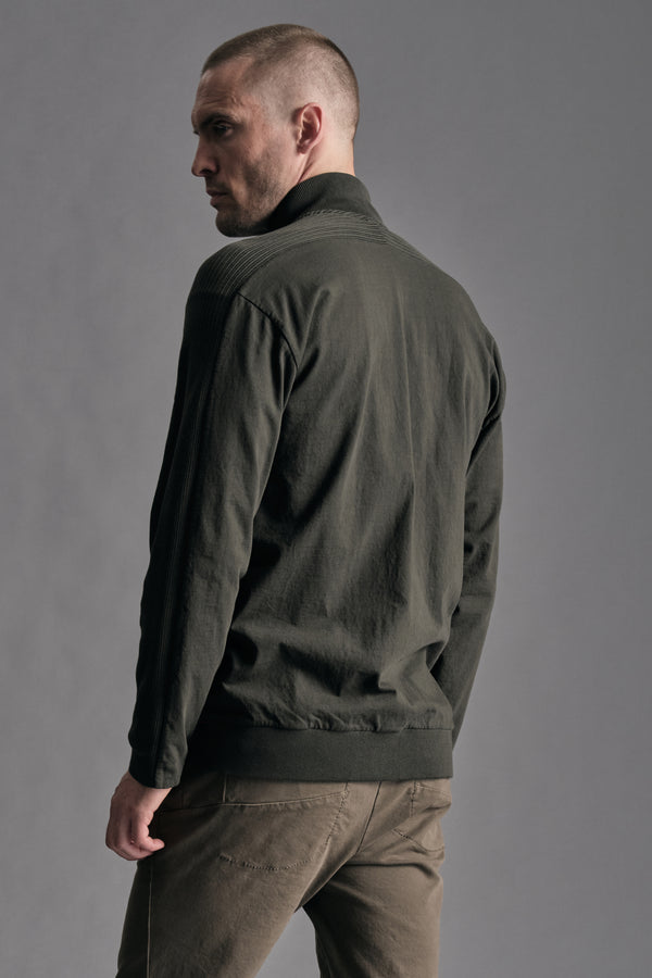 Giubbino zippato in jersey di cotone e maglia a coste | 1019.CFUTRE4392.U09