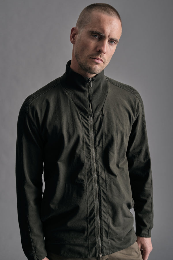 Giubbino zippato in jersey di cotone e maglia a coste | 1019.CFUTRE4392.U09