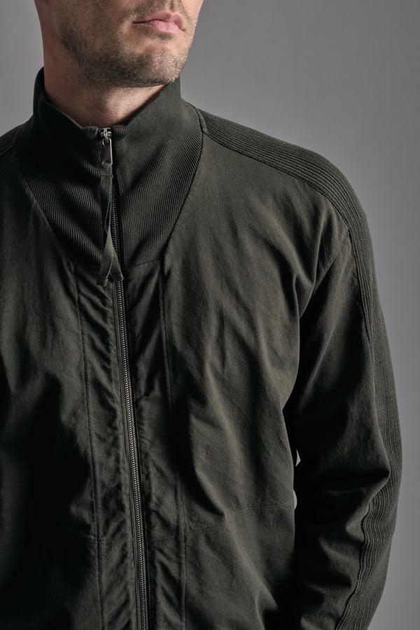 Giubbino zippato in jersey di cotone e maglia a coste | 1019.CFUTRE4392.U09