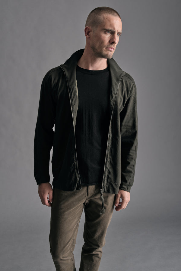 Giubbino zippato in jersey di cotone e maglia a coste | 1019.CFUTRE4392.U09
