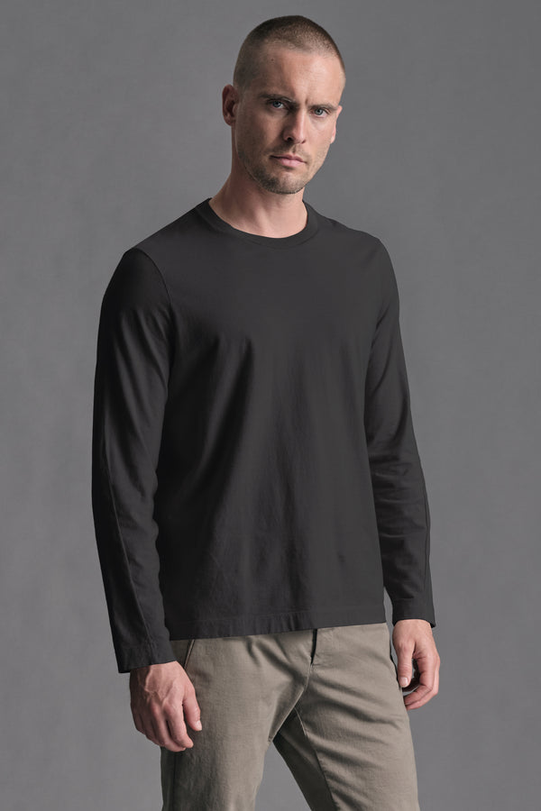 T-shirt regular-fit in jersey di cotone e cashemere con collo in maglia | 1019.CFUTRE6410.U12