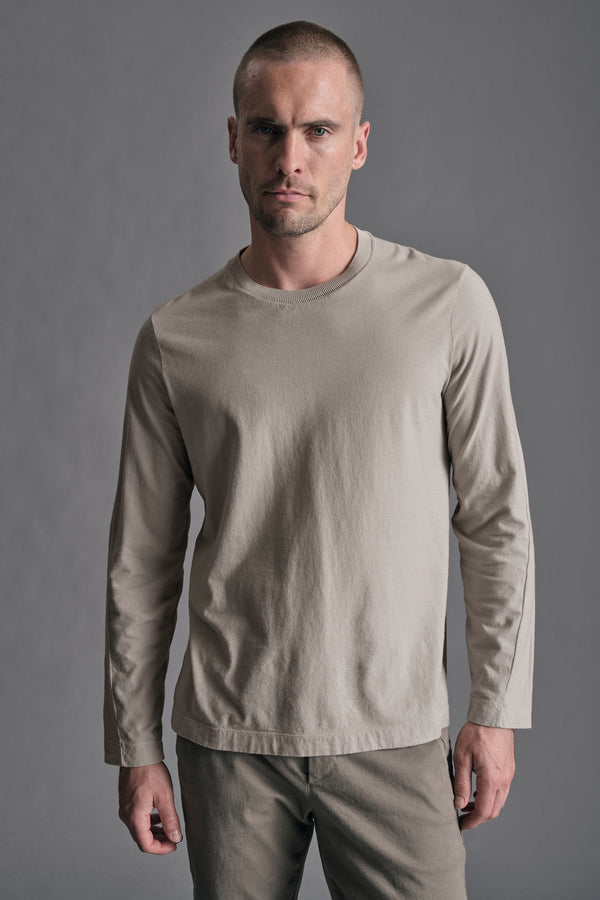 T-shirt regular-fit in jersey di cotone e cashemere con collo in maglia | 1019.CFUTRE6410.U13