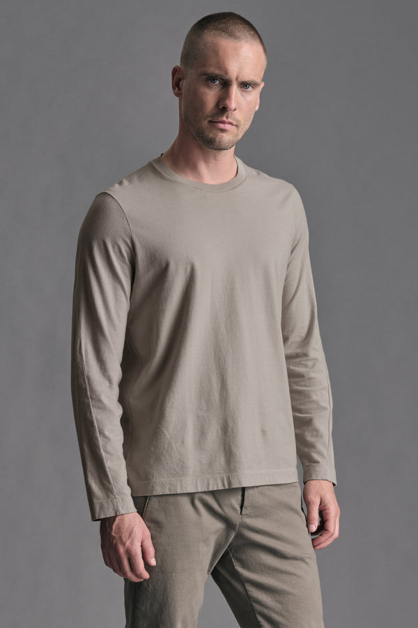 T-shirt regular-fit in jersey di cotone e cashemere con collo in maglia | 1019.CFUTRE6410.U13