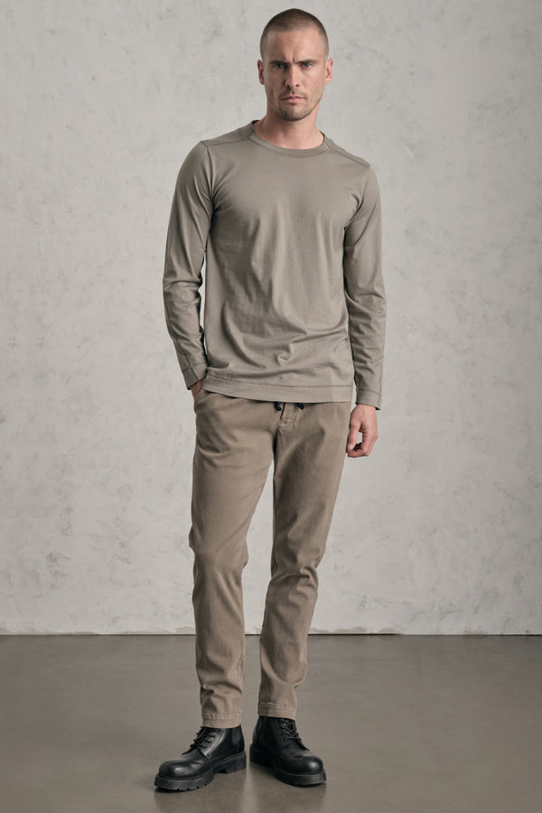 Pantalone jogging loose-fit in tencell e modal stretch smerigliato. cintura elastica con coulisse | 1019.CFUTREB110.U13