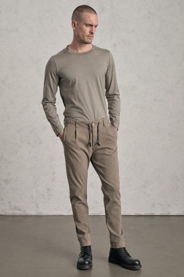 Pantalone jogging loose-fit in tencell e modal stretch smerigliato. cintura elastica con coulisse | 1019.CFUTREB110.U13