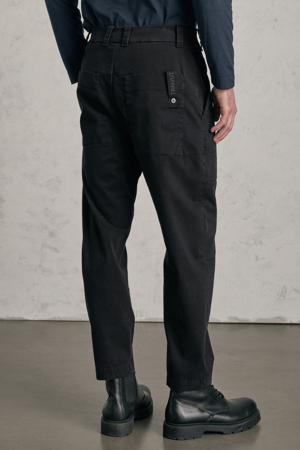 Pantalone ergonomico loose-fit di cotone elastico | 1019.CFUTREC121.U10