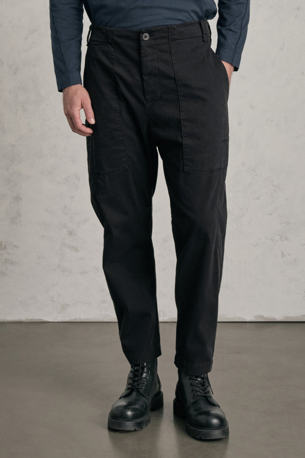Pantalone ergonomico loose-fit di cotone elastico | 1019.CFUTREC121.U10