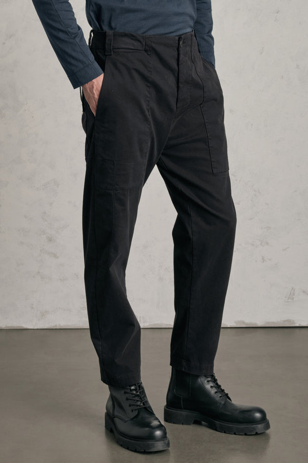 Pantalone ergonomico loose-fit di cotone elastico | 1019.CFUTREC121.U10