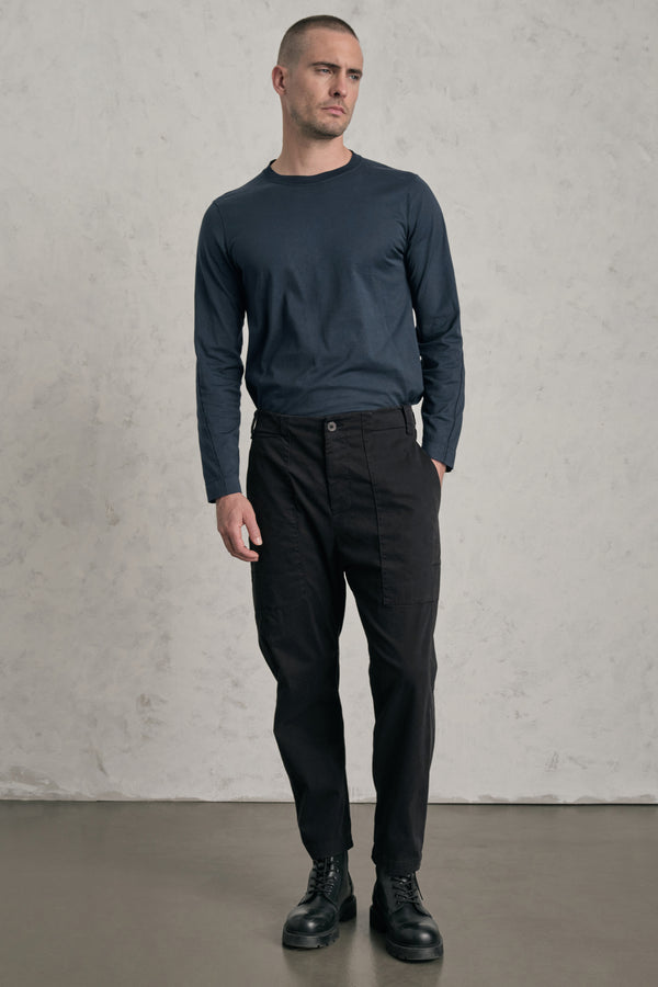 Pantalone ergonomico loose-fit di cotone elastico | 1019.CFUTREC121.U10