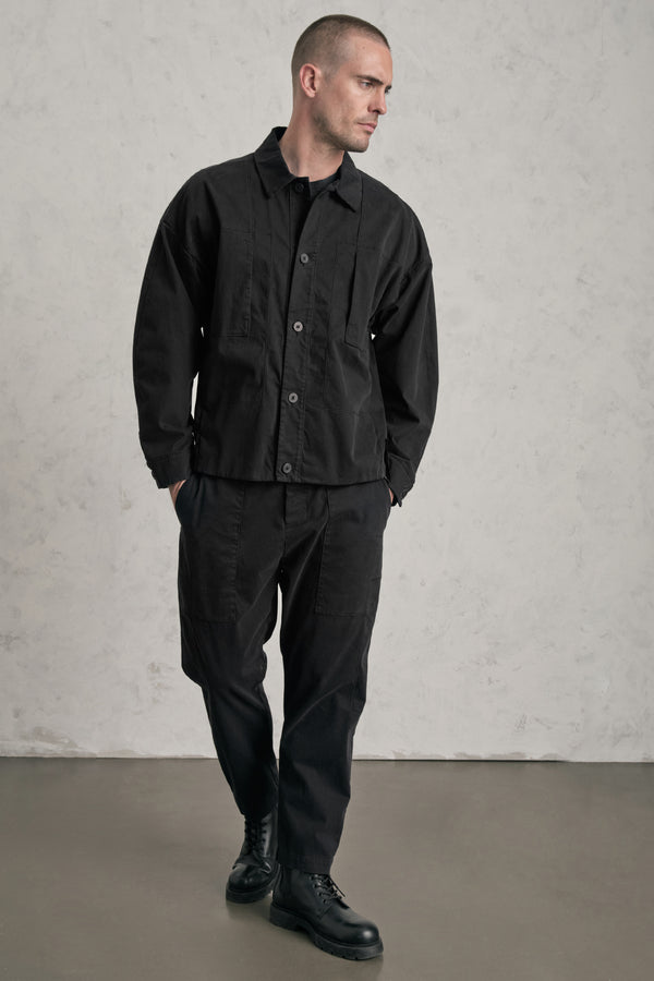 Overshirt loose-fit di cotone elastico | 1019.CFUTREC122.U10