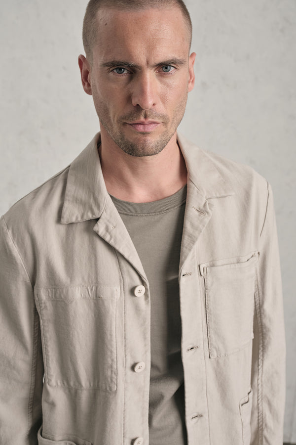Chore jacket regular-fit in cotone fiammato | 1019.CFUTRED133.U02