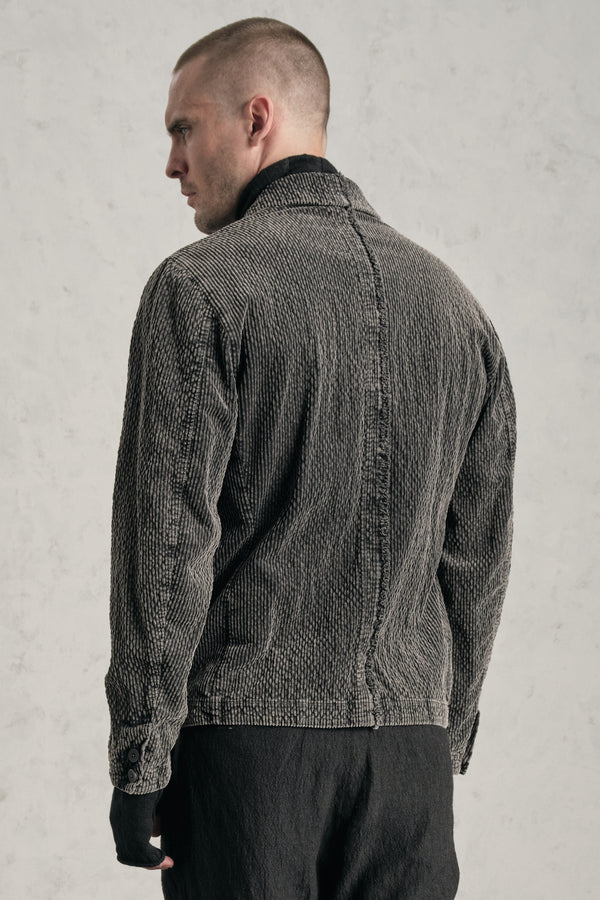 Faded regular-fit jacket in ribbed cotton and modal stretch corduroy | 1019.CFUTREE141S.U310