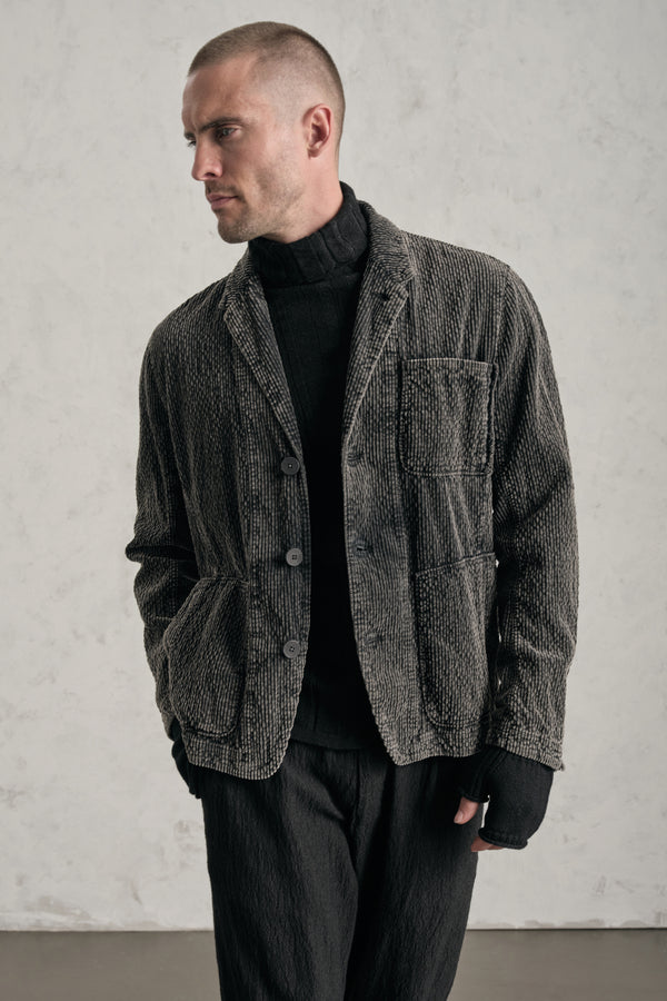 Faded regular-fit jacket in ribbed cotton and modal stretch corduroy | 1019.CFUTREE141S.U310