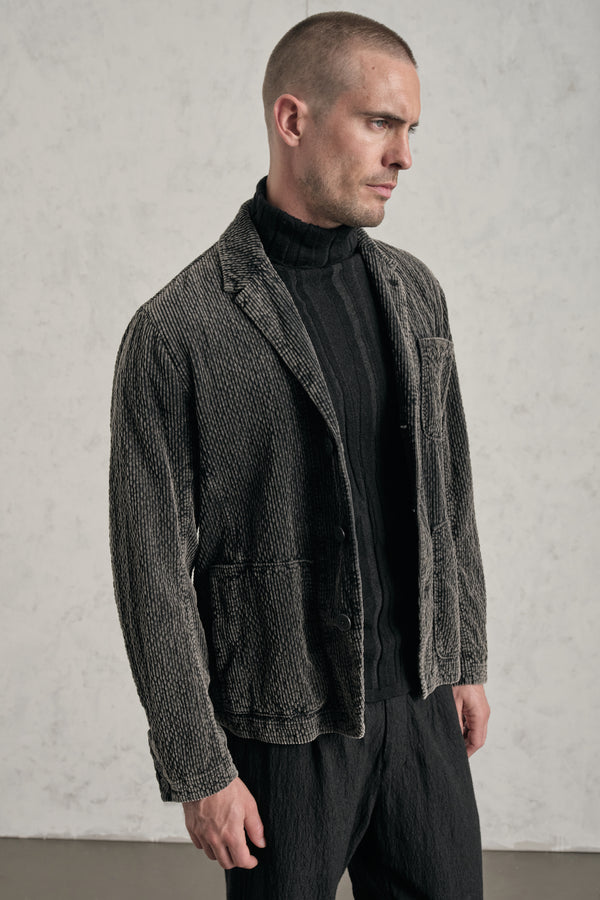 Faded regular-fit jacket in ribbed cotton and modal stretch corduroy | 1019.CFUTREE141S.U310