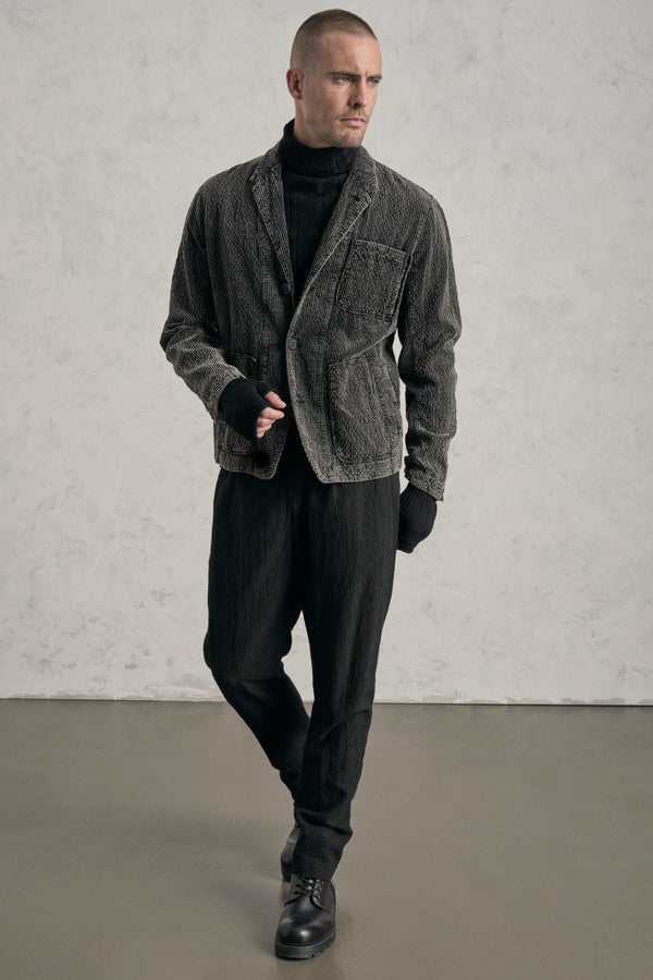 Faded regular-fit jacket in ribbed cotton and modal stretch corduroy | 1019.CFUTREE141S.U310