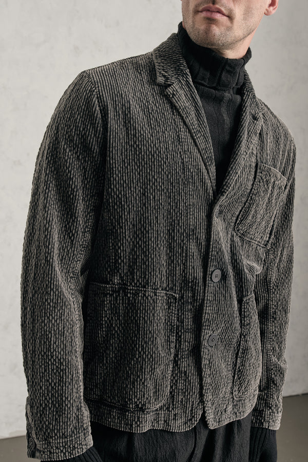 Faded regular-fit jacket in ribbed cotton and modal stretch corduroy | 1019.CFUTREE141S.U310