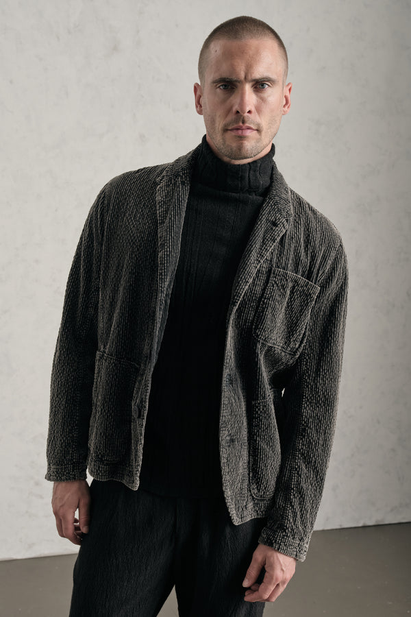 Faded regular-fit jacket in ribbed cotton and modal stretch corduroy | 1019.CFUTREE141S.U310