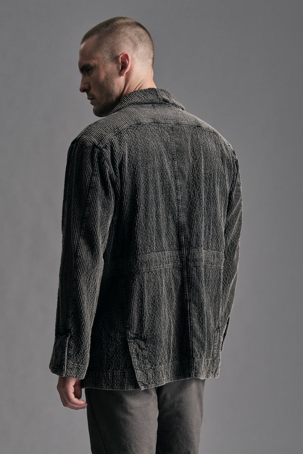 Field jacket loose et délavée en velours à larges côtes de coton et modal stretch | 1019.CFUTREE143S.U310
