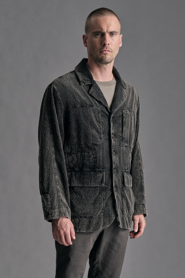 Field jacket loose et délavée en velours à larges côtes de coton et modal stretch | 1019.CFUTREE143S.U310