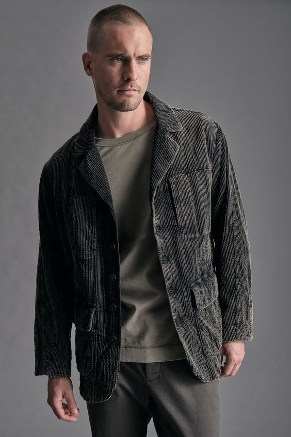 Field jacket loose et délavée en velours à larges côtes de coton et modal stretch | 1019.CFUTREE143S.U310
