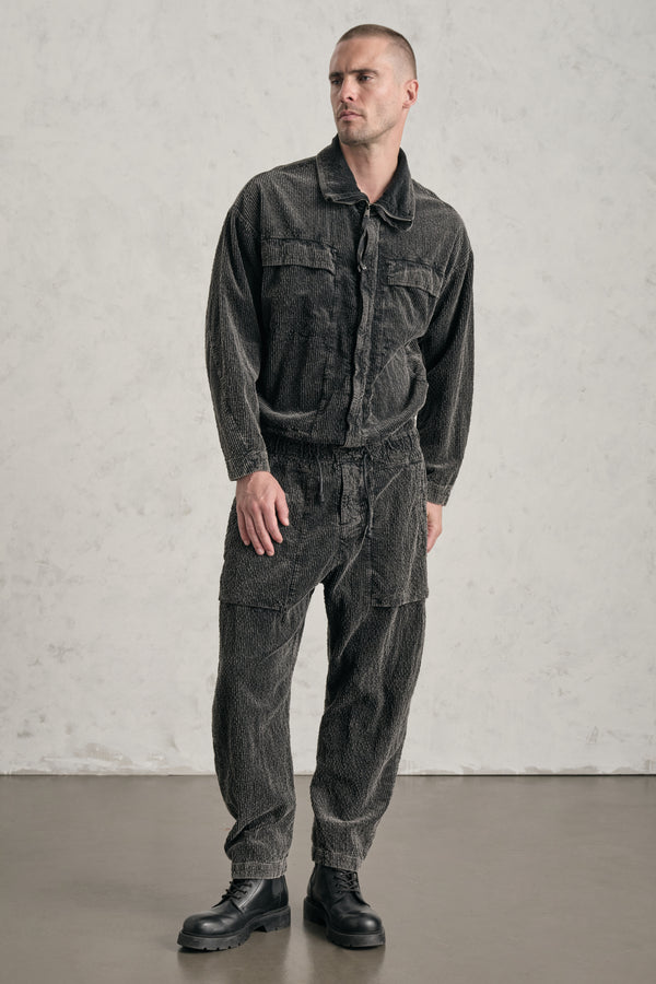 Faded oversized overalls with an ergonomic cut in wide-ribbed cotton and modal stretch corduroy | 1019.CFUTREE144S.U310