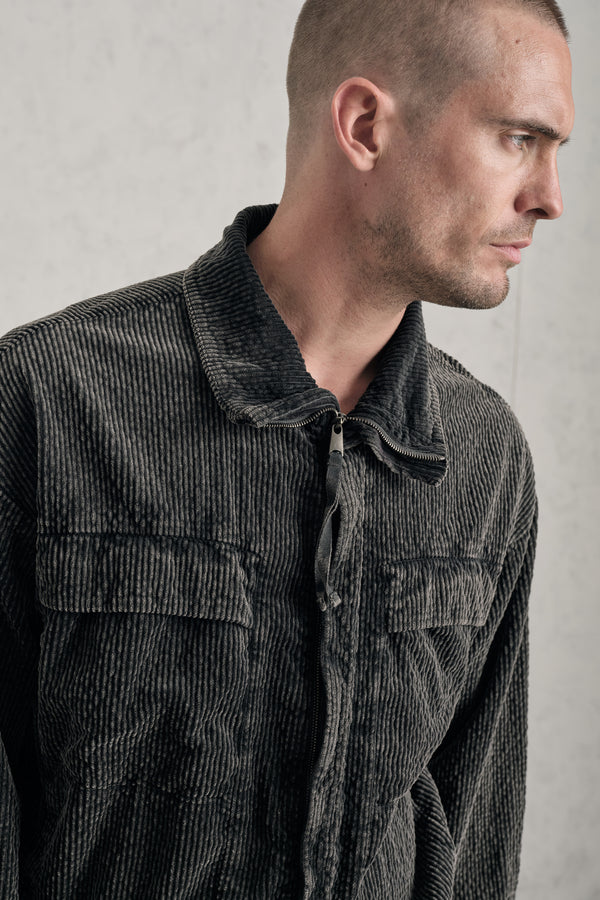 Faded oversized overalls with an ergonomic cut in wide-ribbed cotton and modal stretch corduroy | 1019.CFUTREE144S.U310