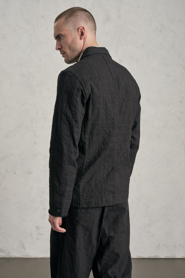 Giacca regular-fit in gessato di misto cotone | 1019.CFUTREI182.U310