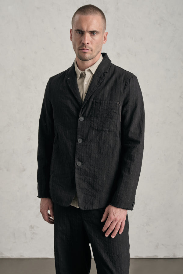 Giacca regular-fit in gessato di misto cotone | 1019.CFUTREI182.U310