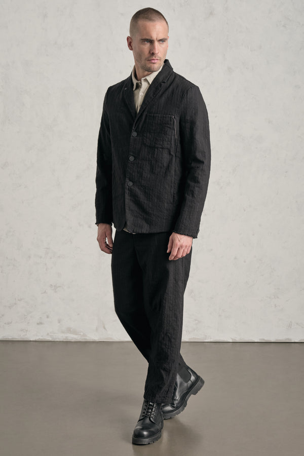 Giacca regular-fit in gessato di misto cotone | 1019.CFUTREI182.U310