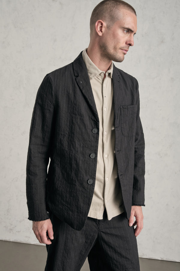 Giacca regular-fit in gessato di misto cotone | 1019.CFUTREI182.U310