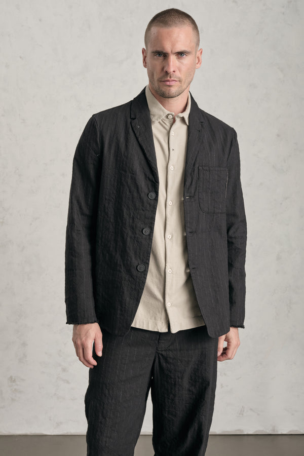 Giacca regular-fit in gessato di misto cotone | 1019.CFUTREI182.U310
