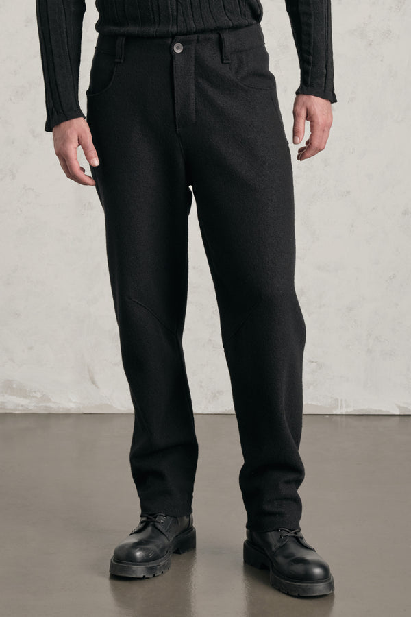 Pantalone wide ergonomico loose-fit in lana cotta | 1019.CFUTREK200.U10