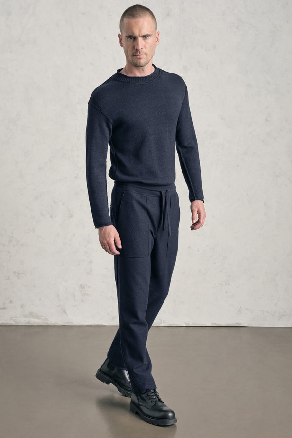 Pantalone jogger loose-fit in panno di lana cotta | 1019.CFUTREK201.U05