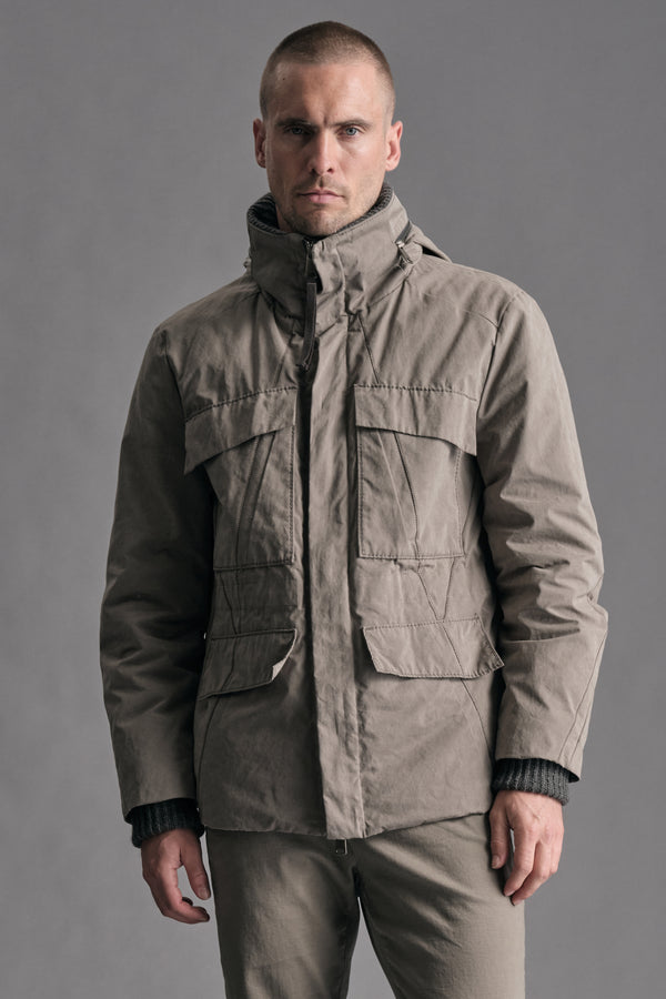 Field jacket in piuma d'oca regular-fit in cotone smerigliato e nylon water repellent | 1019.CFUTREO240.U13