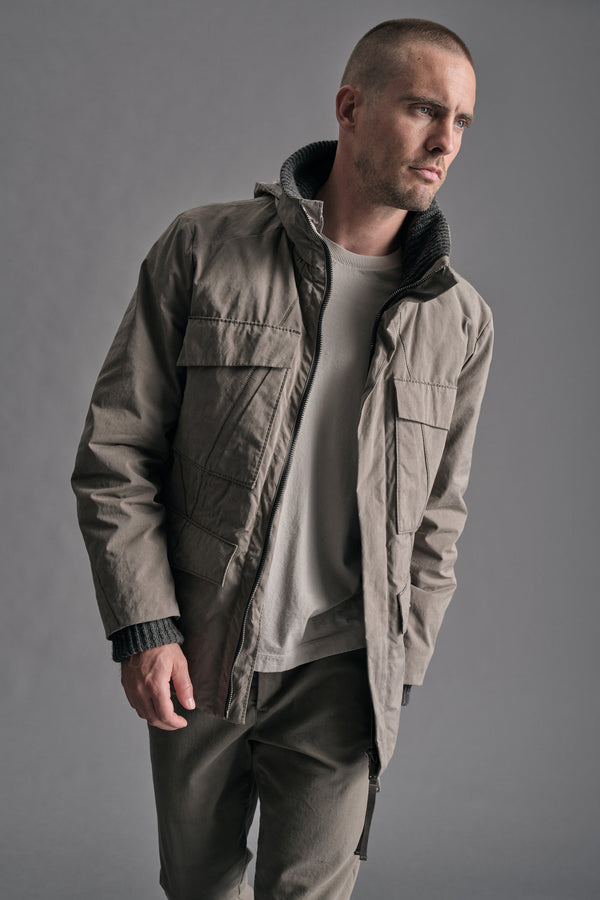 Field jacket in piuma d'oca regular-fit in cotone smerigliato e nylon water repellent | 1019.CFUTREO240.U13