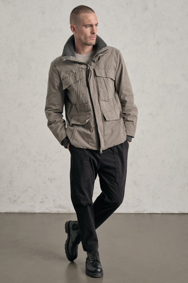 Field jacket in piuma d'oca regular-fit in cotone smerigliato e nylon water repellent | 1019.CFUTREO240.U13