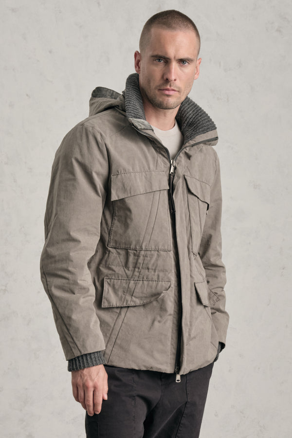 Field jacket in piuma d'oca regular-fit in cotone smerigliato e nylon water repellent | 1019.CFUTREO240.U13