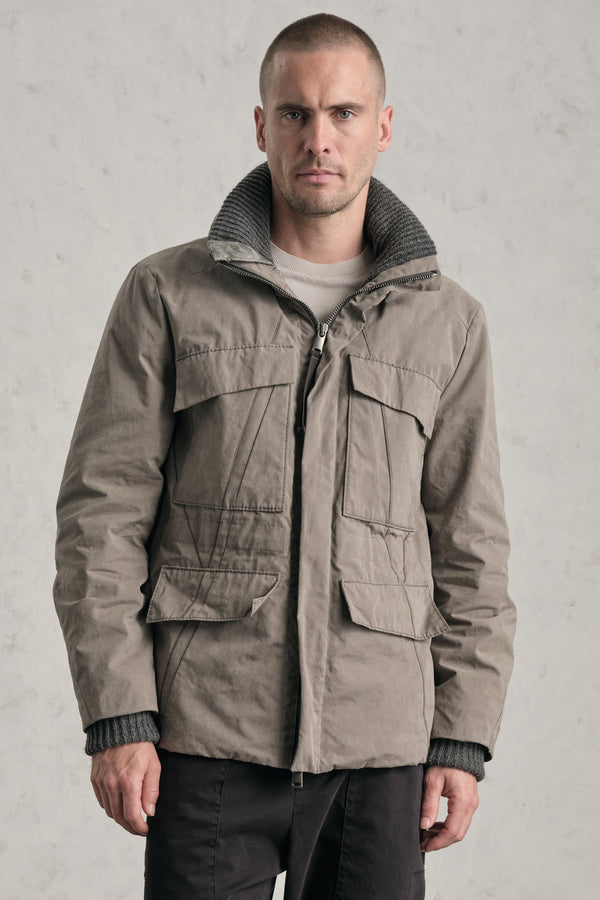 Field jacket in piuma d'oca regular-fit in cotone smerigliato e nylon water repellent | 1019.CFUTREO240.U13