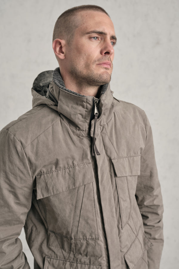 Field jacket in piuma d'oca regular-fit in cotone smerigliato e nylon water repellent | 1019.CFUTREO240.U13