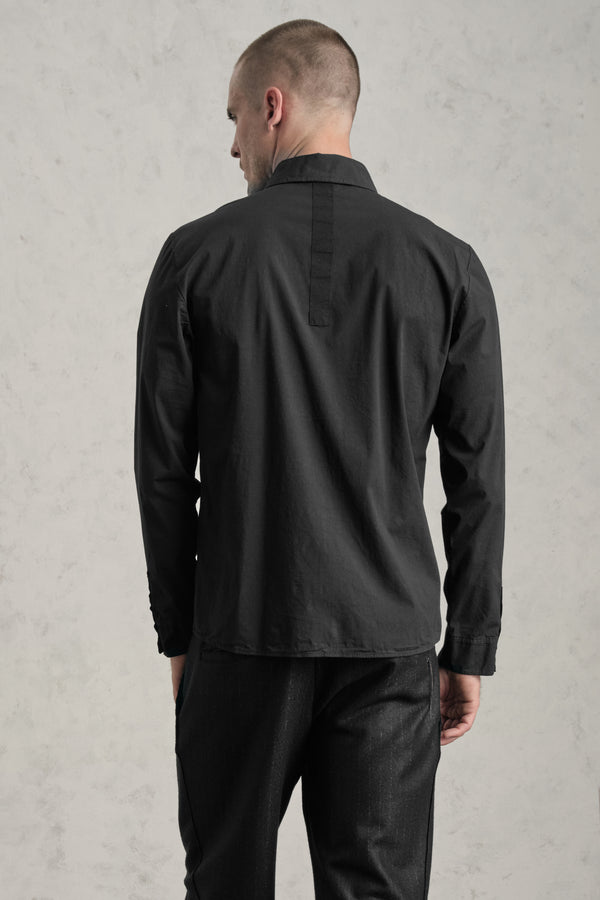 Camicia regular-fit in popeline di cotone elasticizzato con inserti in fettuccia | 1019.CFUTRET292.U10