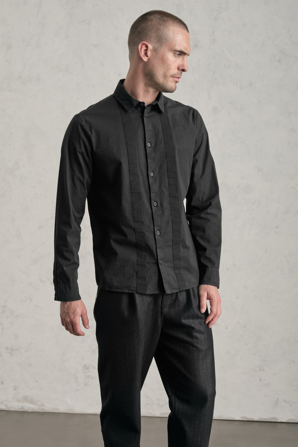Camicia regular-fit in popeline di cotone elasticizzato con inserti in fettuccia | 1019.CFUTRET292.U10