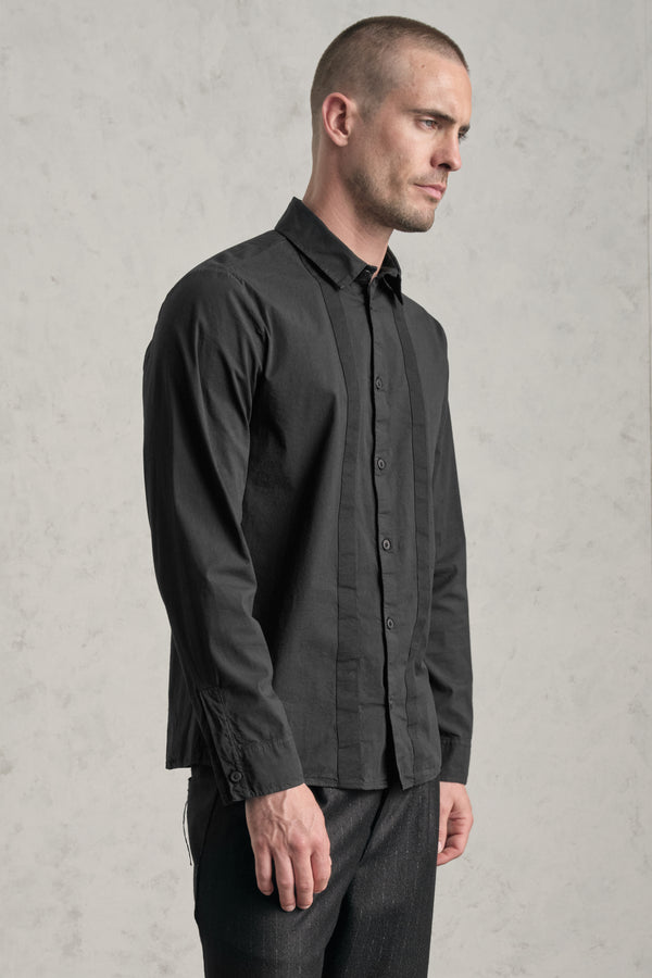 Camicia regular-fit in popeline di cotone elasticizzato con inserti in fettuccia | 1019.CFUTRET292.U10
