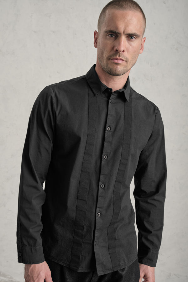 Camicia regular-fit in popeline di cotone elasticizzato con inserti in fettuccia | 1019.CFUTRET292.U10